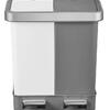Papelera Doble Pedal 10+10L Blanco y Gris EKO Hana Recycle